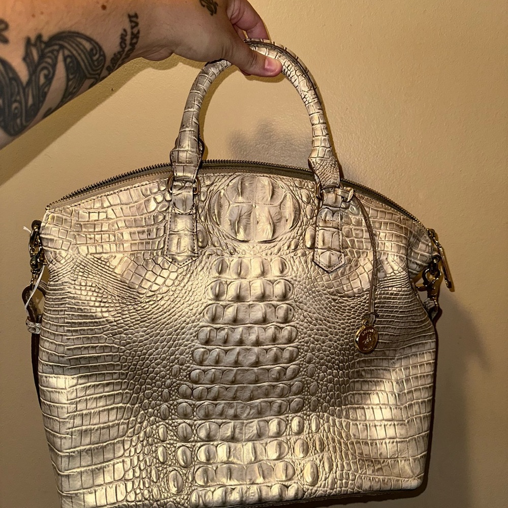 Brahmin Large Duxbury Satchel Bag color Smoke